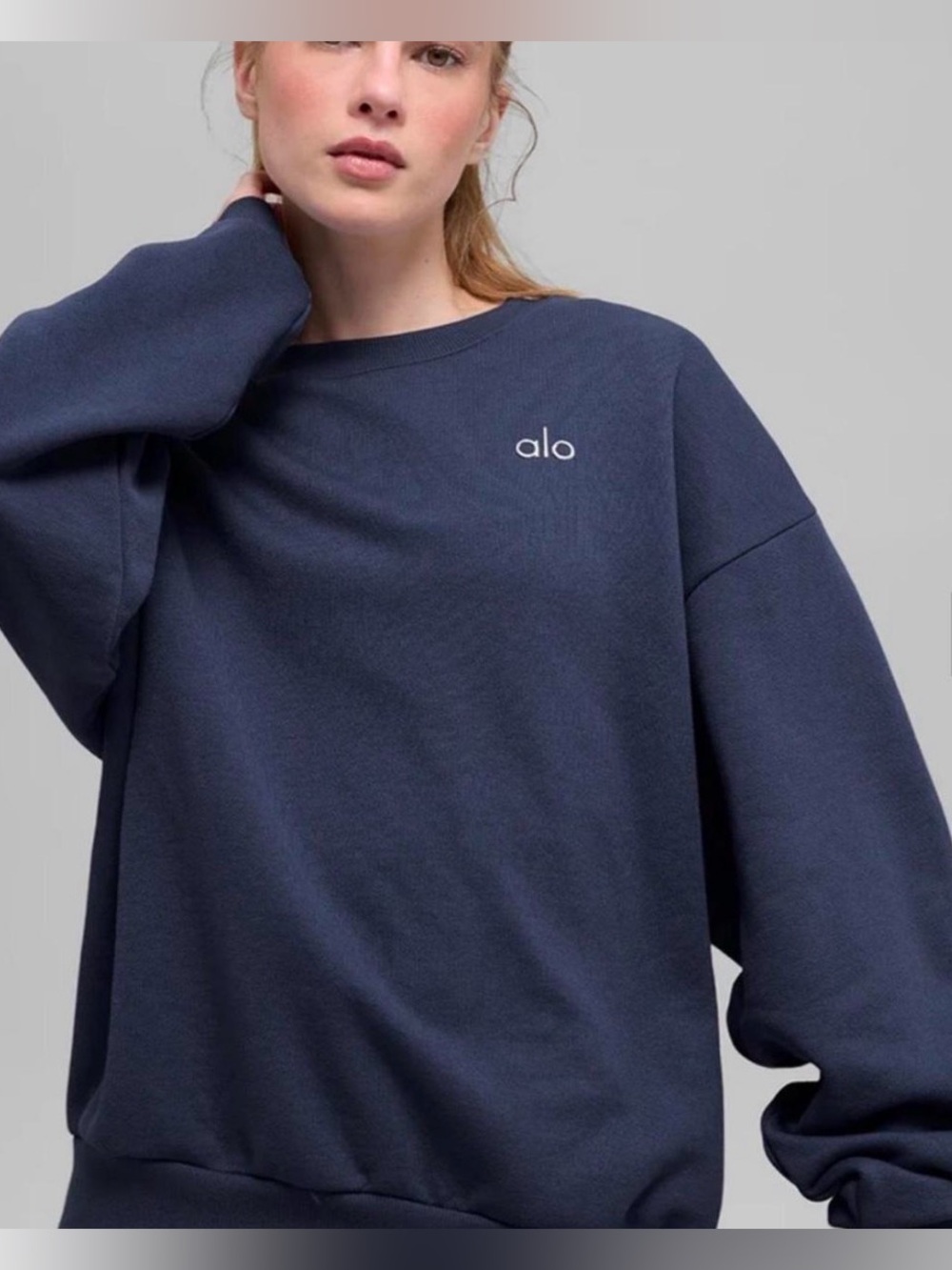 ALO Yoga Accolade Crewneck Pullover Sweatshirt nwt navy blue L